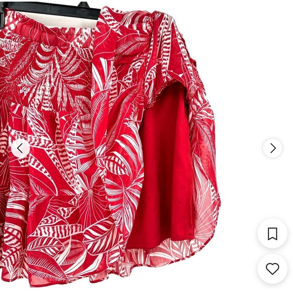 BANANA REPUBLIC Factory Smocked Waist Mini Skirt - Color Red/White Floral - XS - Picture 3 of 6